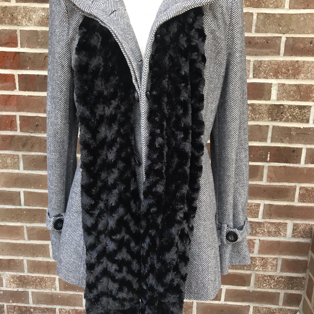 Black and white herringbone dress jacket  size M